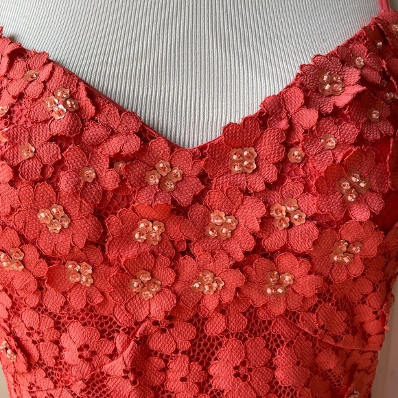 NWT Michael Kors Embellished Corded Lace Ruffle-Hem Dress - Picture 7 of 12